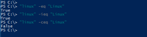 ieq ceq eq insensitive powershell operator