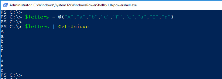 powershell-get-unique-values-from-array