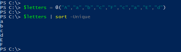 powershell-get-unique-values-from-array