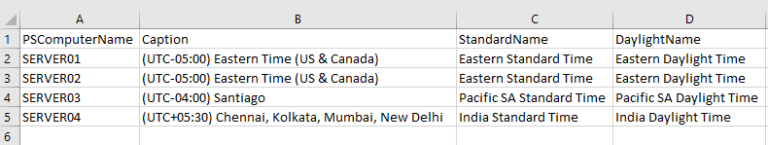  PowerShell Get Time Zone Information Remotely And Export To CSV